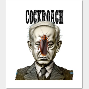 Benjamin Netanyahu: Cockroach on a light (knocked Out) background Posters and Art